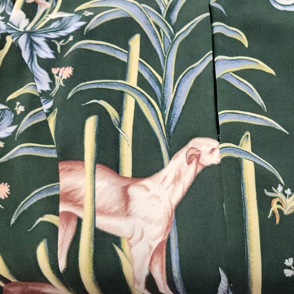 Ann Taylor Dress Womens Size 4 Green Flowers and dog Pattern - Picture 5 of 5